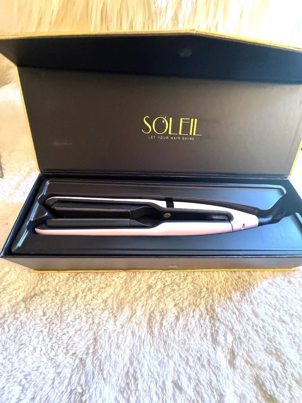 Soleil Dynamic Styler Flat Iron Baby Pink + Heated Cinderella Shoe Holder | New.